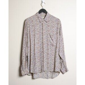 Vintage Mens Large Collared Button Down Shirt Abstract Made in Italy